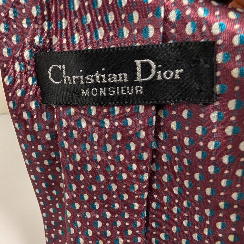 Christian Dior Monsieur Vintage Tie 80s 90s Abstract Swirl Geometric Retro - Picture 8 of 13